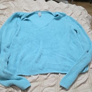 Tristan Sky Blue V-Neck Sweater